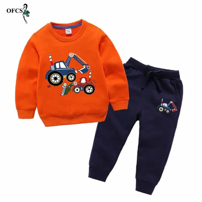 Fashion Spring Children' Clothing Boys Girl Cartoon Suits Kids Knit Hoodies Pullovers +Pants 2Pcs/Sets Toddler Cotton Tracksuits