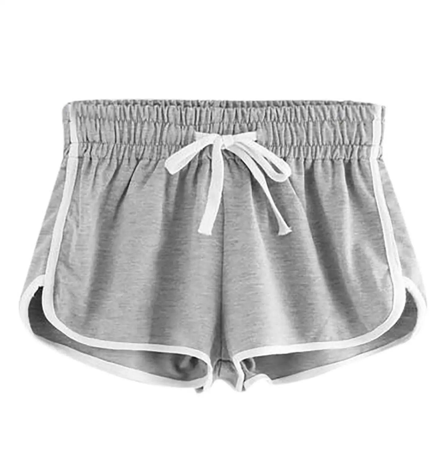 Design Casual Shorts Fashion Solid Color High Waist Shorts Drawsting Style Loose Comfortable Women Shorts Streetwear SO3 - Цвет: grey