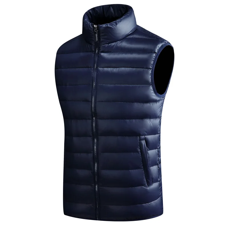 Kopen Mannen Down Vesten 4 Kleur Winter Jassen Vest Mannen Mode Mouwloze Effen Rits Jas Overjas Warm Vesten Plus Size S 5xl