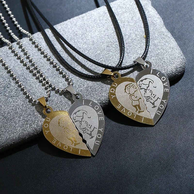 Lover Maxi Necklace Stainless Steel little Boy & Girl Choker Collier