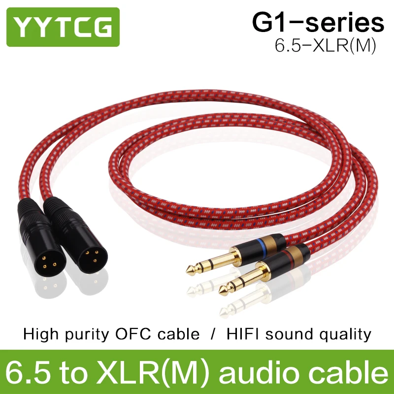 

YYTCG Hifi 6.35mm to XLR Male Cable 4N OFC 2 XLR Male to Dual 6.35 Cable 0.5m 1m 2M 3M 5M