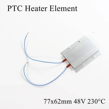 

77x62mm 48V 230 Degree Celsius Aluminum PTC Heater Element Constant Thermostat Thermistor Air Heating Sensor With Shell 77*62mm