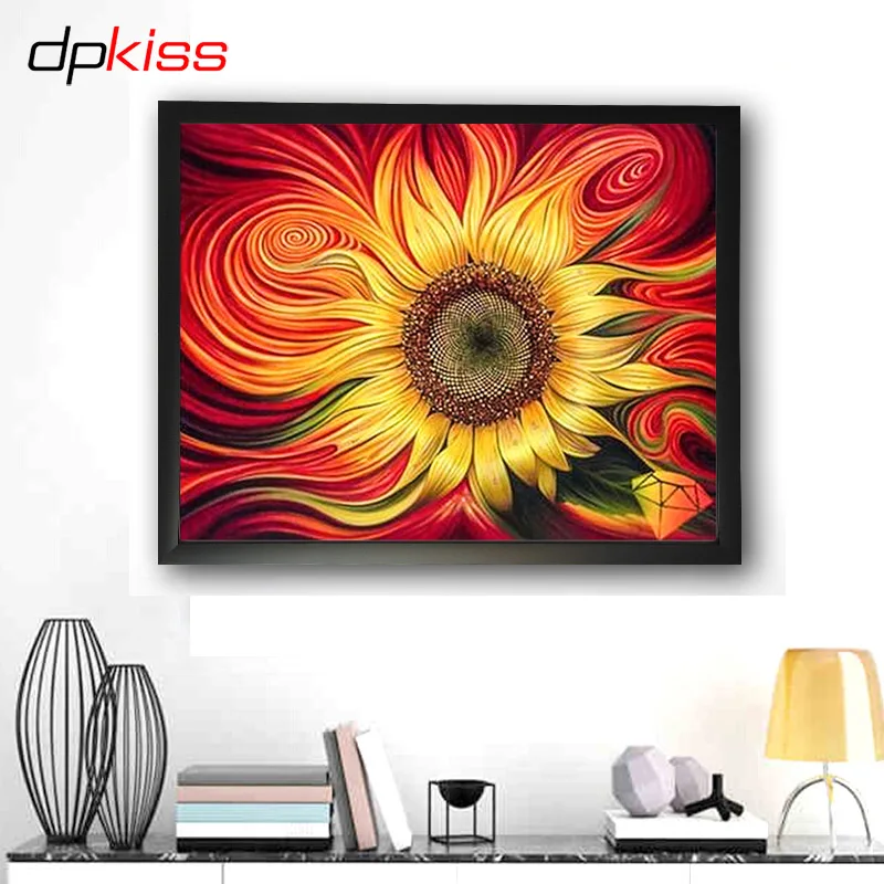 Dpkiss Diamond Embroidery Flowers 3D Cross Stitch Kits Floral Moasic Picture Pastes Round Painting Home Decor | Дом и сад