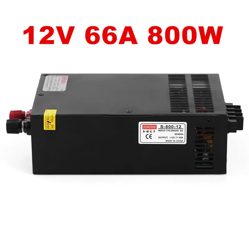

1PCS 800W 12V 66A Switching power supply input 110v or 220v for LED Strip light AC to DC power suply 12V 800w