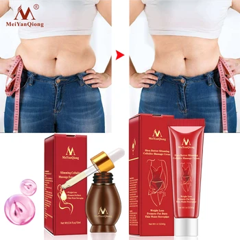 

Slimming Cellulite Massage Cream 40g+Body Massage Essential Oil 10ml Weight Loss Fat Burn Thin Waist Stovepipe Body Beauty Care