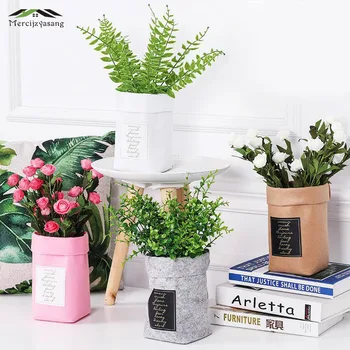 

Flowers Vases Nordic Table Metal Vase Plant Dried Floral Holder Fleshy Pot Wrought Iron Bucket for Home/Wedding Decoration G053
