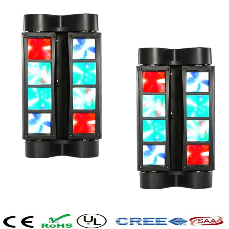 2pcs/lot Mini Led Spider 8x10w light/R2,G2,B2,W2 color Beam Lights/DMX Moving Head Light/Mini LED Spider party disco dj lighting