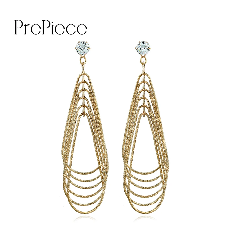 Download Prepiece Multi layer TearDrop Earrings Piercing Circle ...