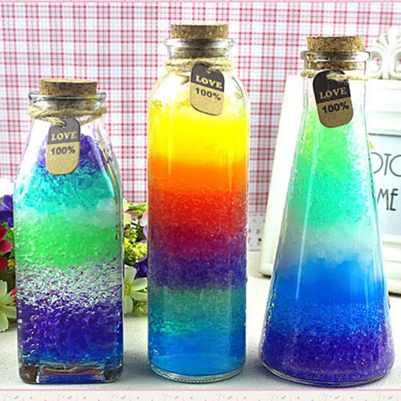 1PC Clear Jar DIY hydrogel Wishing Bottles Glass Craft Conic Vase For