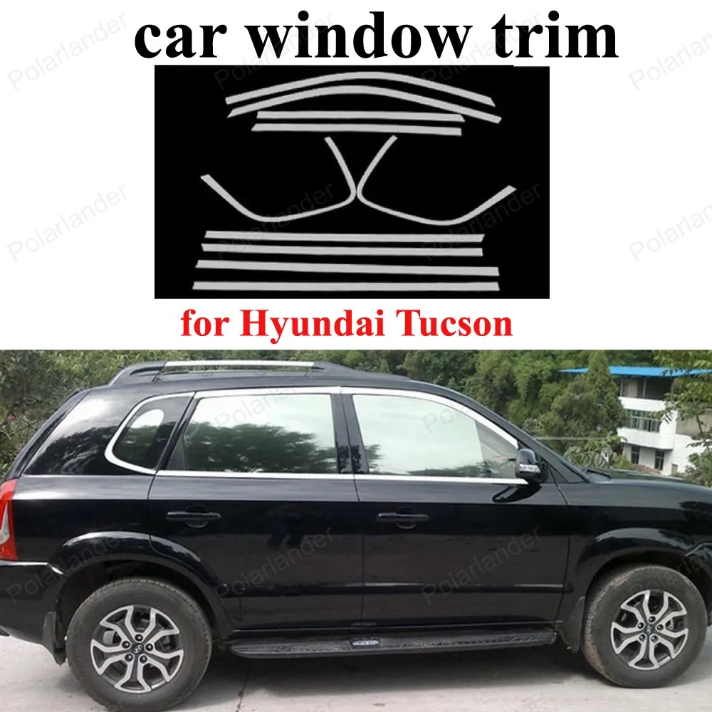 Stainless Steel Window Frame Decoration Trim Car Styling Exterior Accessories For H yundai