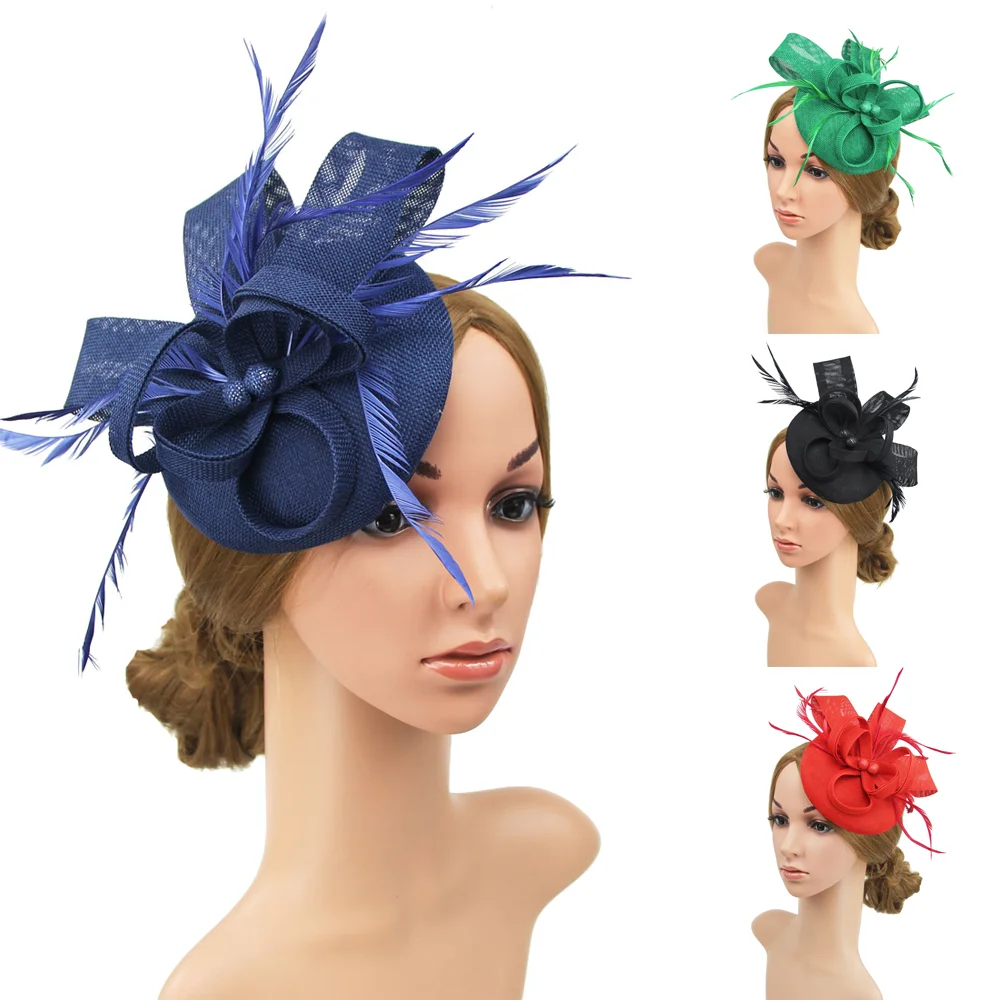 Женская Свадебная вечерняя сетчатая повязка на голову, Цветочная шляпа, очаровательные шапки