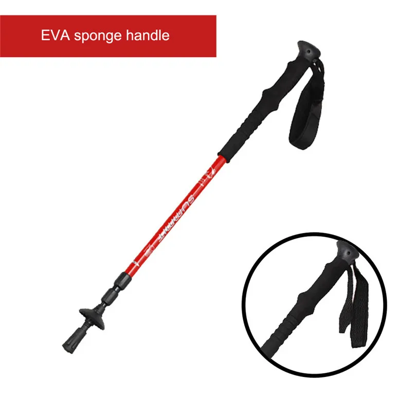 Aviation Aluminum Trekking Poles Walking Hiking stick cane Alpenstock 67-135cm Red Blue for climbing spring tour #2h11 (8)