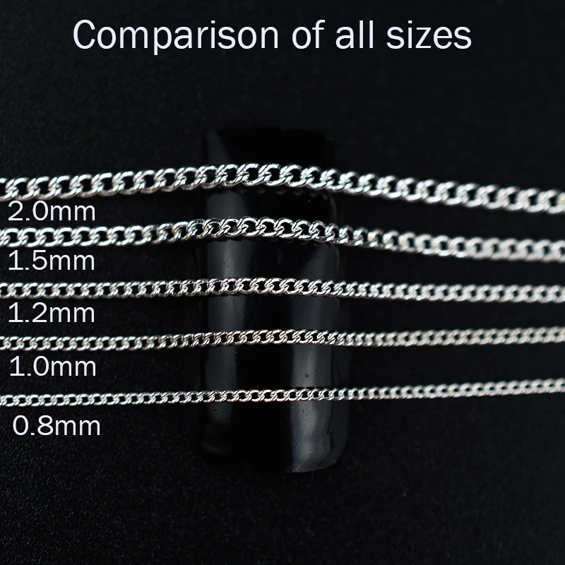 Swagpick 20 см, 0,8 мм-2,0 мм, цепочка для ногтей, модный дизайн, сделай сам, цветная металлическая маленькая цепочка для типсов, украшения для ногтей