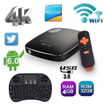 2017 New Android Tv Box CSA96 ROCKCHIP RK3399 4G/32G H.265/H. 264/VP9 2.4G/5G Wifi Smart Media Player 4K Set Top Box
