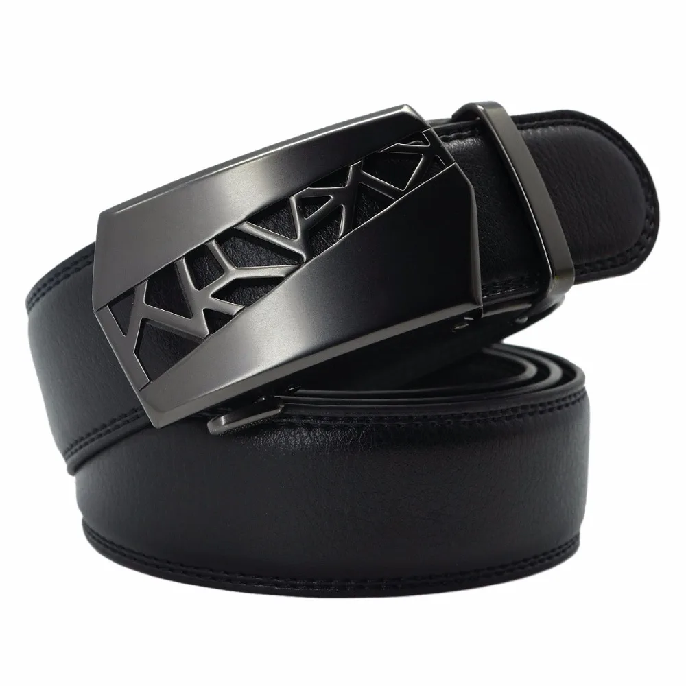 

New Brand Designer Pure black belt buckle High Quality Cinturones Hombre Ceinture Homme Cinto Strap Automatic Buckle Blue