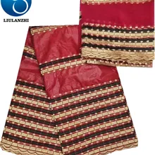 LIULANZHI красный riche getzner ткань мягкая вышивка bazin riche хлопчатобумажной ткани, материал с шнурками 5+ 2 ярдов/партия для вечерние ML47B07