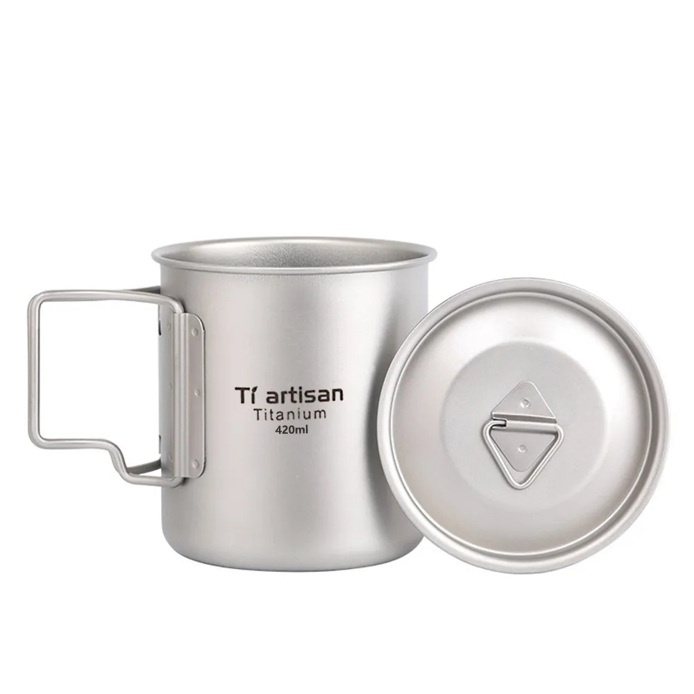 Outdoor Pure Titanium Cup with Folding Handle Portable Outdoor Camping Picnic Cooking Cup Nature Hike Cup Mug of Coffee Tea Outdoor Pure Titanium Cup with Folding Handle Portable Outdoor Camping Picnic Cooking Cup Nature Hike Cup Mug of Coffee Tea