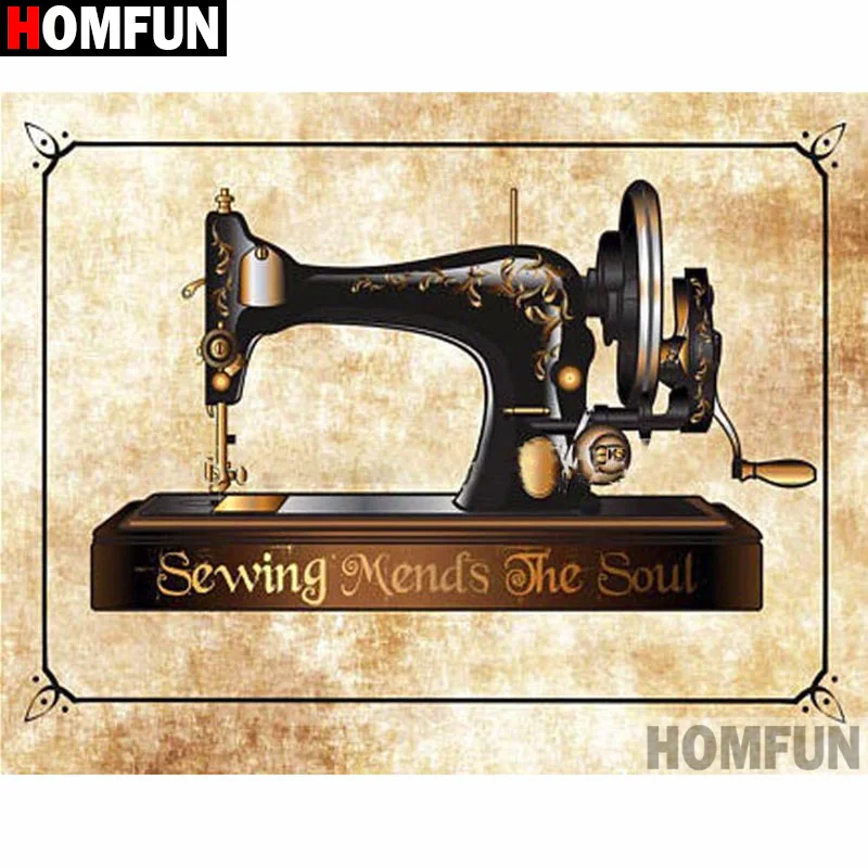 HOMFUN Full Square/Round Drill 5D DIY Diamond Painting "Sewing machine ...
