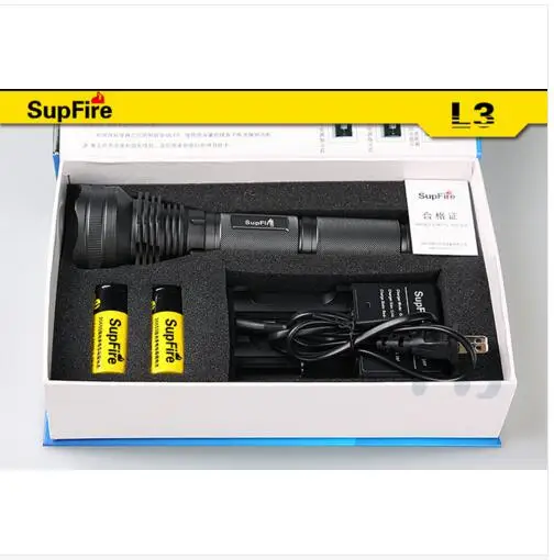 SupFire L3 10 Вт Cree XM-L2 T6 светодиодный фонарик переменной длины фонарь прожектор для Самообороны 18650 батареей