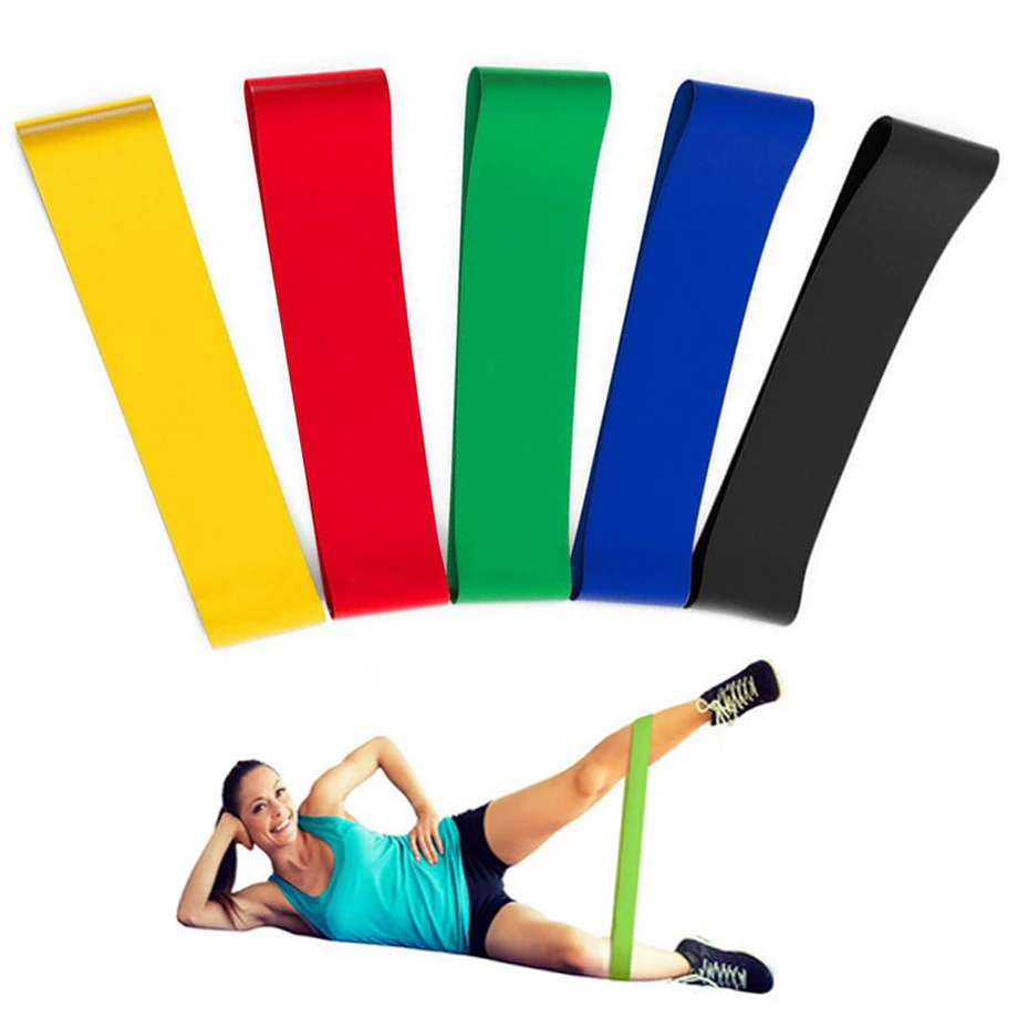 

5 Colors Yoga Resistance Rubber Bands Indoor Outdoor Fitness Equipment 0.35mm-1.1mm Pilates Sport Training Workout Elastic Bands