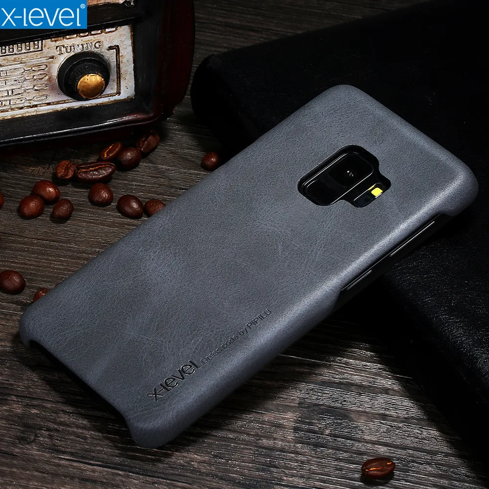 

X-Level Simple Case For Samsung Galaxy S9 plus S9plus Case Ultra Thin PU leather Back Case Cover Phone Business Vintage coque