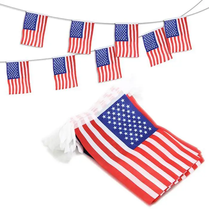 

United States USA American Flag String Bunting Flag Banner Gift Home Multicolor Garden Decoration Rectangle US Flags DROP SHIP