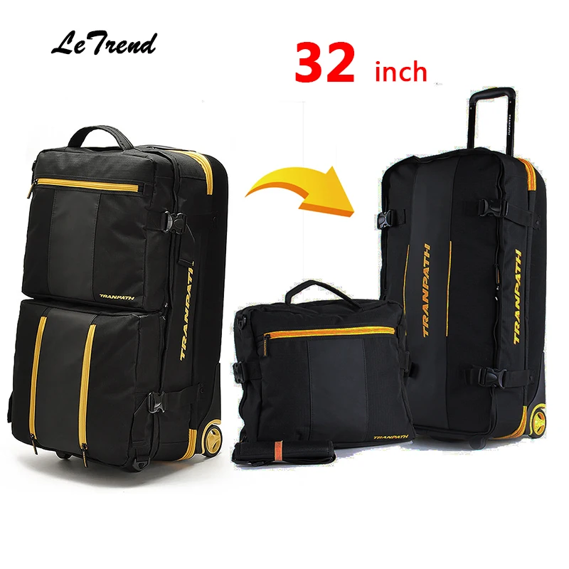 

High Quality Men Travel Multi-function Luggage 32 inch High-capacity Rolling Luggage Set Business Travel Bag Checked Luggage