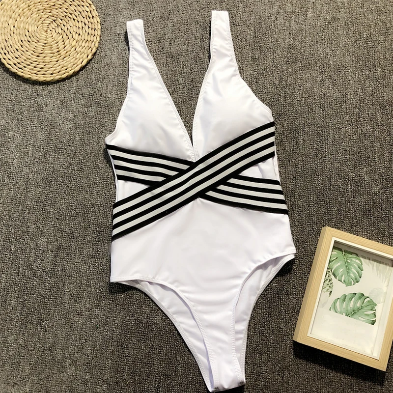 Женские белые стринги бикини Африканский купальник maillot femme мягкий танкини Холтер Купальник для женщин черный полосатый купальник