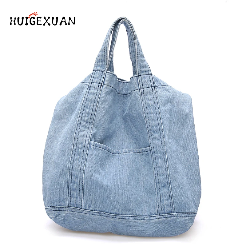 

European And American Retro Handbag Large Capacity Denim Shoulder Messenger Bag Women's Shopping Multifunctional Leisure Handbag