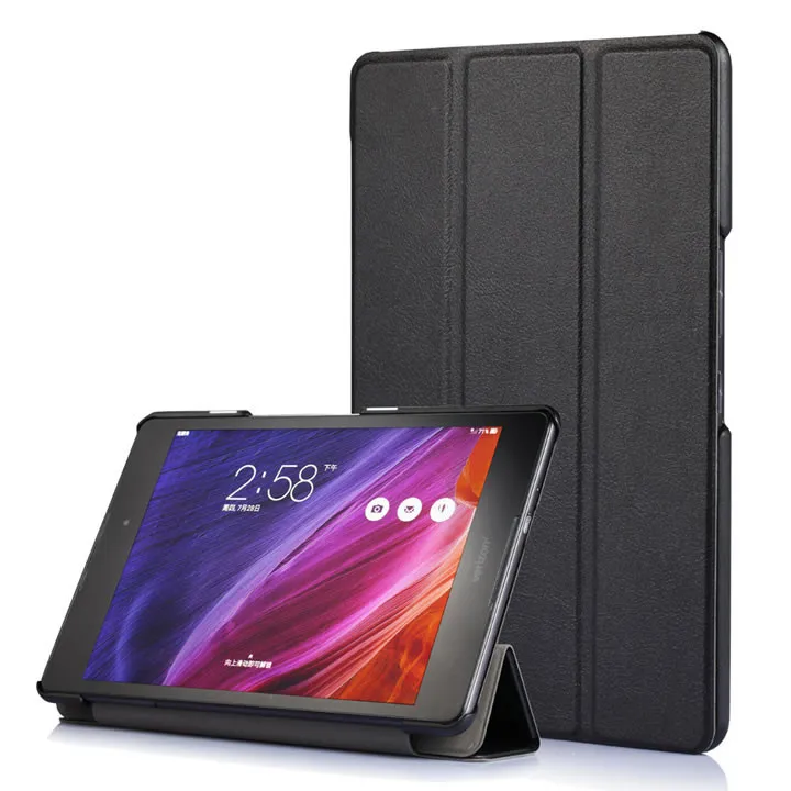 Умный чехол для планшета Asus Zenpad Z8 ZT581KL с магнитной подставкой, кожаный чехол для планшета Asus Zenpad 3 8,0 Z581KL, Чехол+ пленка для экрана+ ручка - Цвет: Black