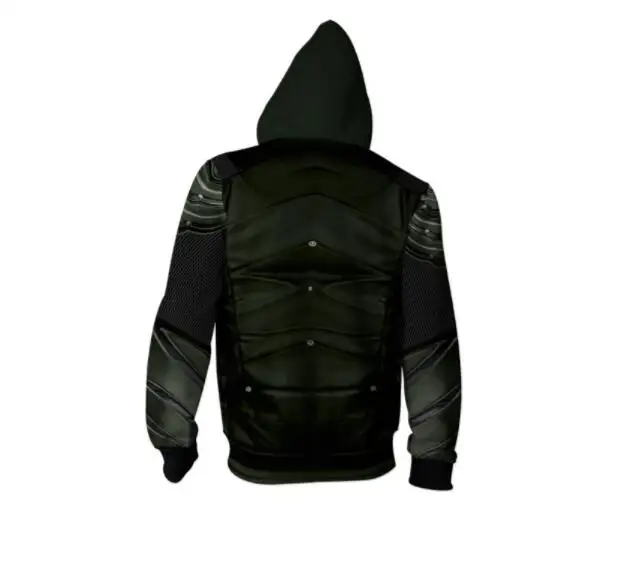 Billig 2019 neue 3D Hoodies Kostüm Grün pfeil Kleidung Oliver QueenZip Up Hoodie 3D gedruckt Zipper Hoodies tops