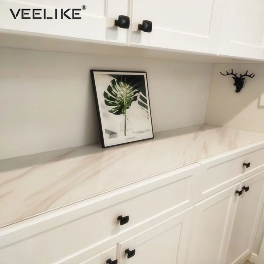 New Style 1 Meter Waterproof Vinyl Marble Wallpapers Self-adhesive Modern Living Room Kitchen Wall Stickers DIY Room Decoration