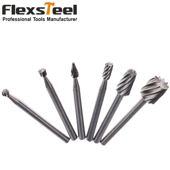 

New 6PC 1/8 HSS Routing Router Bits Dremel Carbide Rotary Burrs Tools for Wood Stone Metal Root Carving Wood Milling Burrs