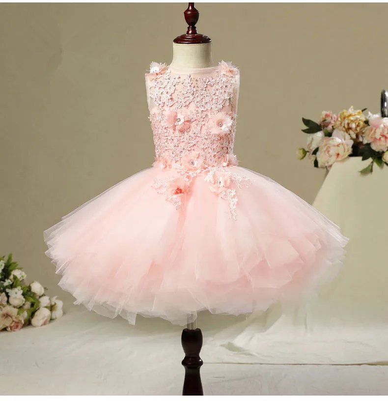 Vestidos para o Casamento Vestido de Festa de Formatura Glizt Longo Trailing Flor Meninas Rosa Tutu Floral Crianças Pageant Vestido Primeiro Comunhão 9 Mamãe e Bebê