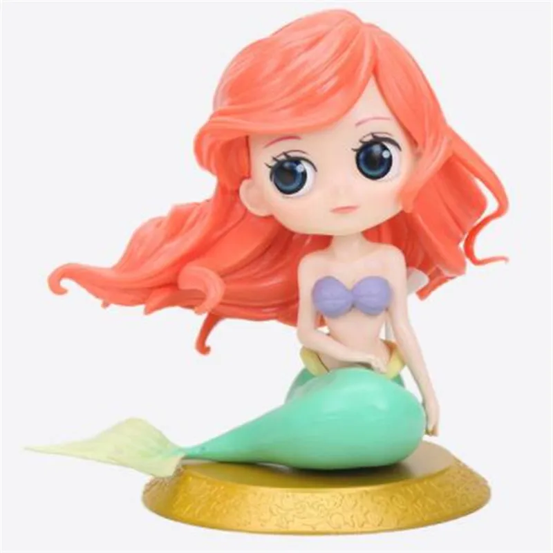 Маленькая принцесса Русалка Белль Золушка Белоснежка Торт Топперы девушка украшение для торта ко дню рождения инструменты Tinkerbell фигурки кукол - Цвет: Mermaid-Gold