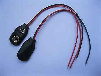 

50 pcs 9 Volt 9V Battery Snap-on Clips I Type With 100mm Lead Wire