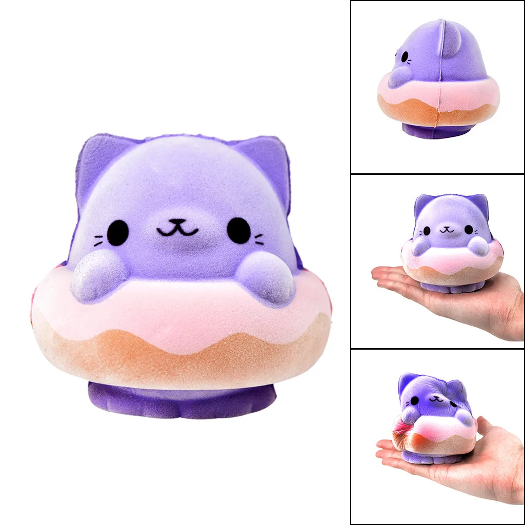 Фиолетовый кот медленный рост пушистый Squishies игрушка Squishes Стресс помощи игрушка для детей