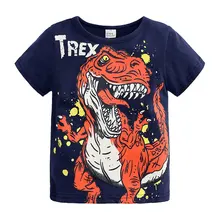 Fashion Boys T-shirt Cartoon Dinosaur T-shirt Kids Tops Tees Baby Boys T-Shirts Cotton Short Sleeve Children Tops Tees 3 14years teen boys clothes roblox t shirt cartoon running t shirt fashion hot game 100% cotton blue tops tees kids costumes