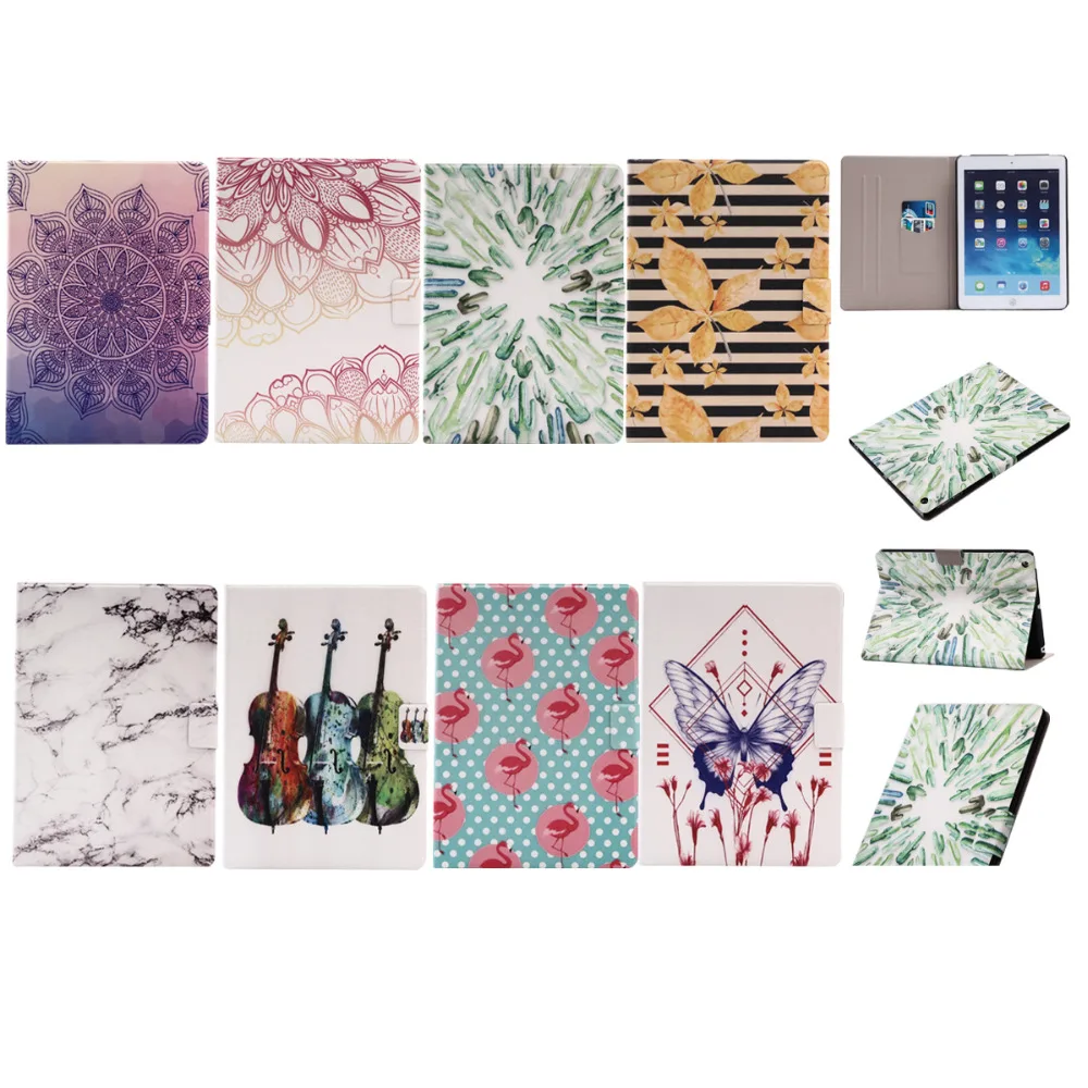 

9.7"for Ipad 3 2 New Arrive 360 Rotating Flower Butterfly Flip Stand PU Leather Case Cover For Apple ipad 2 3 ipad 4 Tablet Case