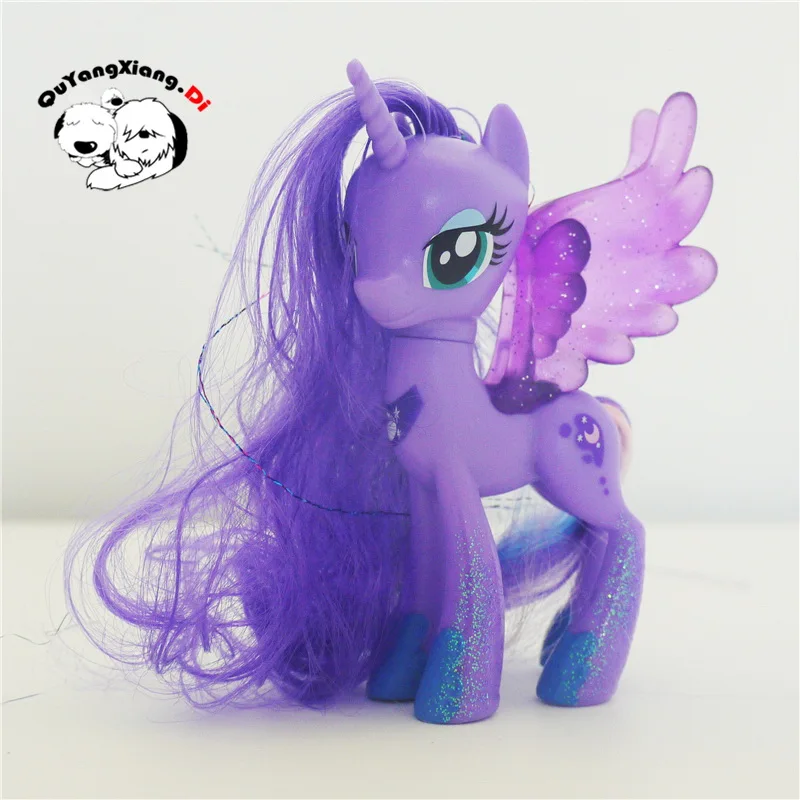 

P11 011 Action Figures 10-13cm Little Cute Horse Model DollGold powder Purple Princess Luna Toys for Children