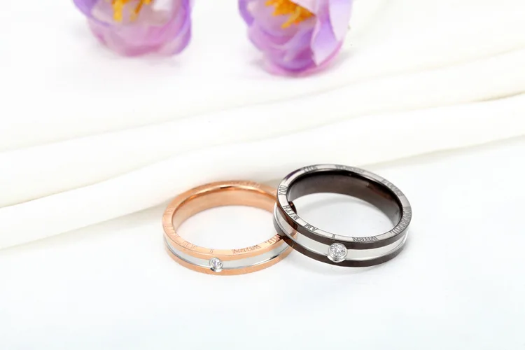 Classic Wedding Ring For Women Men Gold Color Stainless Steel Couple Ring For Engagement Jewelry