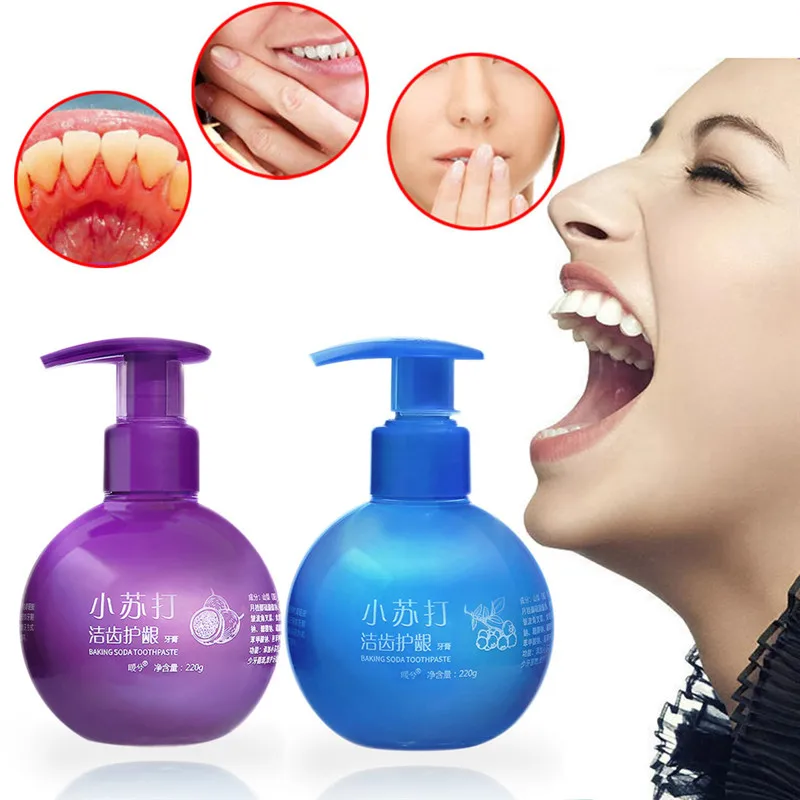 

Newest 220g Baking soda Teeth Whitening Toothpaste Stain Removal Whitening Toothpaste Fight Bleeding Gums Toothpaste