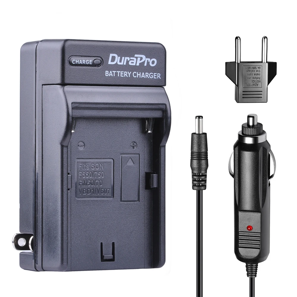 2 шт. аккумуляторная батарея для камеры DuraPro NP FM500H + Автомобильное зарядное
