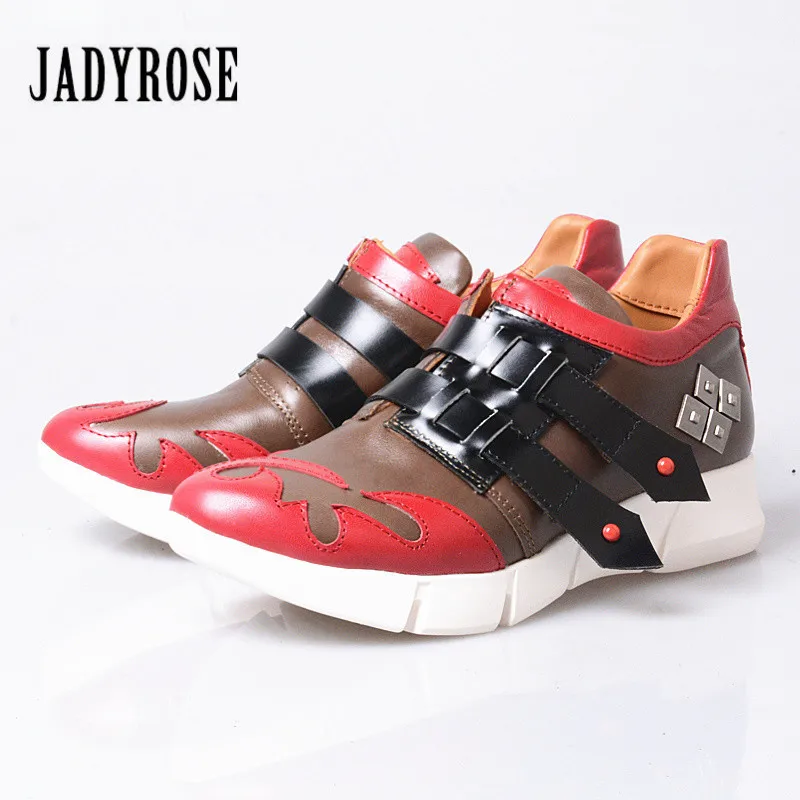 

Jady Rose Mixed Color Women Casual Flat Shoes Buckle Strap Espadrilles Platform Creepers Female Loafers Tenis Feminino Creepers