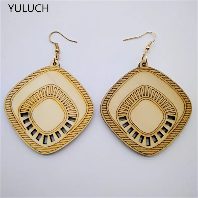 good quality african Unfinished wood earrings jewelry pair 2016 new