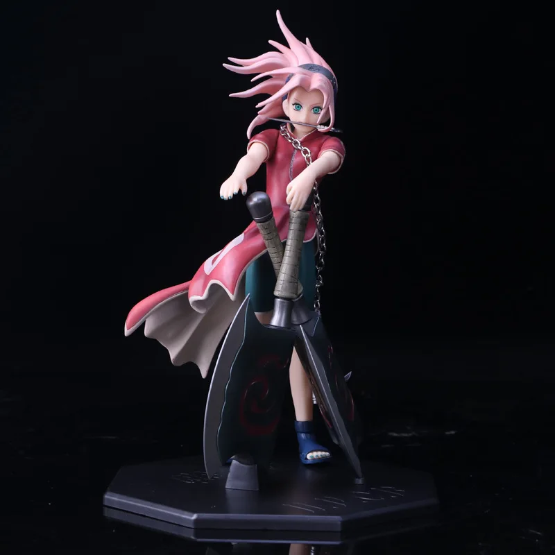 

J Ghee Anime Naruto Figure Haruno Sakura Uchiha Sasuke Fighting DPCF AXE 23CM PVC Action Figure Toy Collection Model Gift