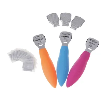 

Hot Sale Stainless Steel Foot Skin Shaver Corn Cuticle Cutter Remover Rasp Pedicure File Foot Callus 10 Blades Foot Care Tool