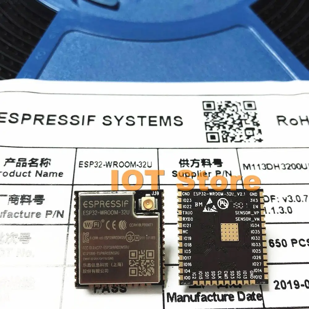 50PCS ESP32-WROOM-32U Wi-Fi+BT+BLE ESP32 Module