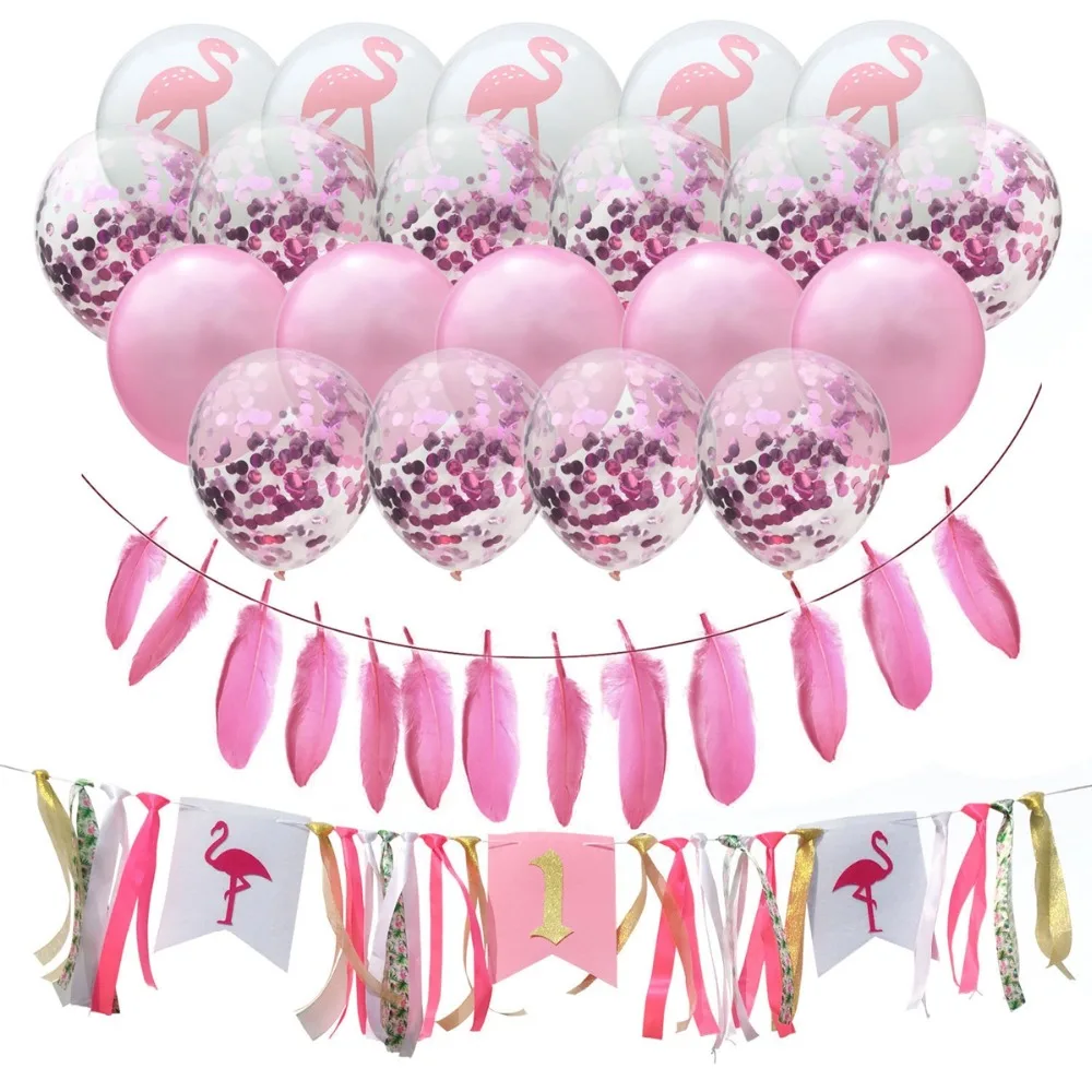 

Flamingo Party Decoration Happy Birthday Banner Hawaiian Tropical Balloon Birthday Party Summer Party Beach Party Decorations