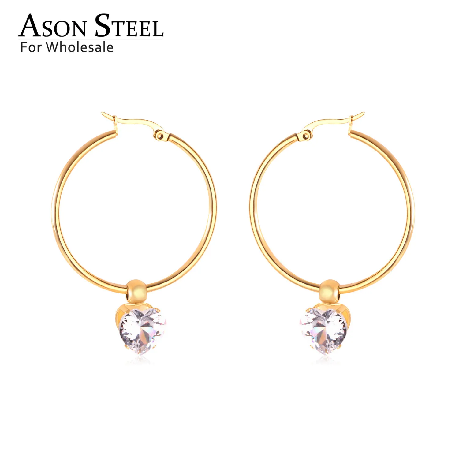 

ASONSTEEL Big Round Gold Korean Jewelry Earrings Statement Hoop Earrings for Women Girls Silver 316L Stainless Steel Earring Set